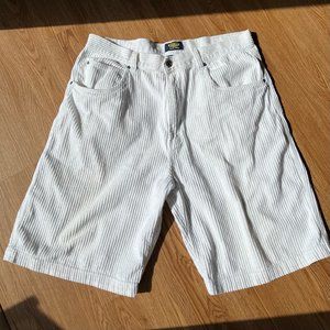 Vintage 90s Utility Brand Shorts Corduroy White 100% Cotton Size 38